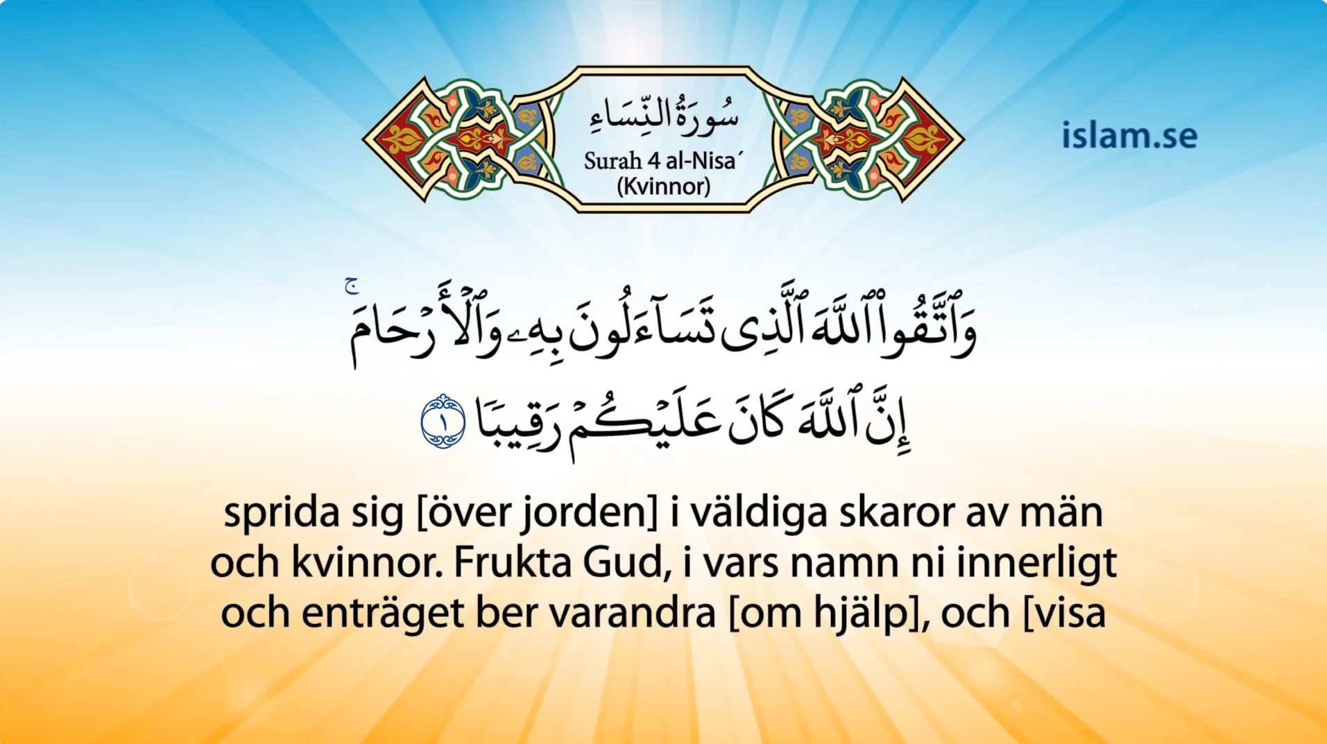 Koranen på svenska Kapitel 4 an-Nisa’ Kvinnor 