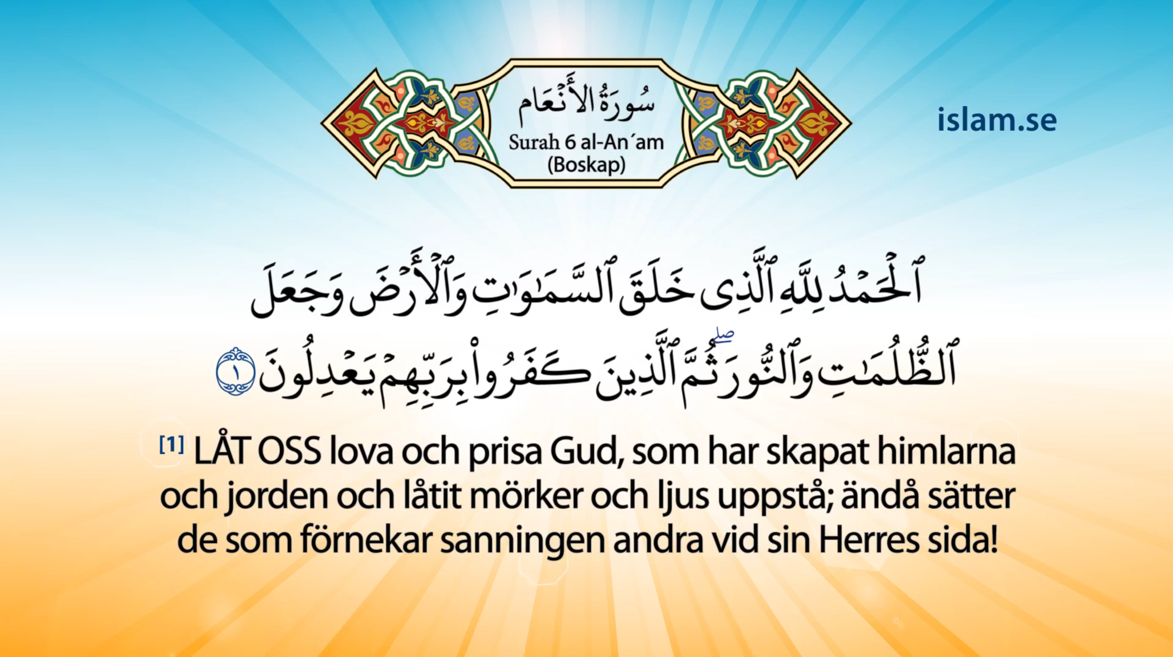 Koranen på svenska Kapitel 6 al An’am Boskap