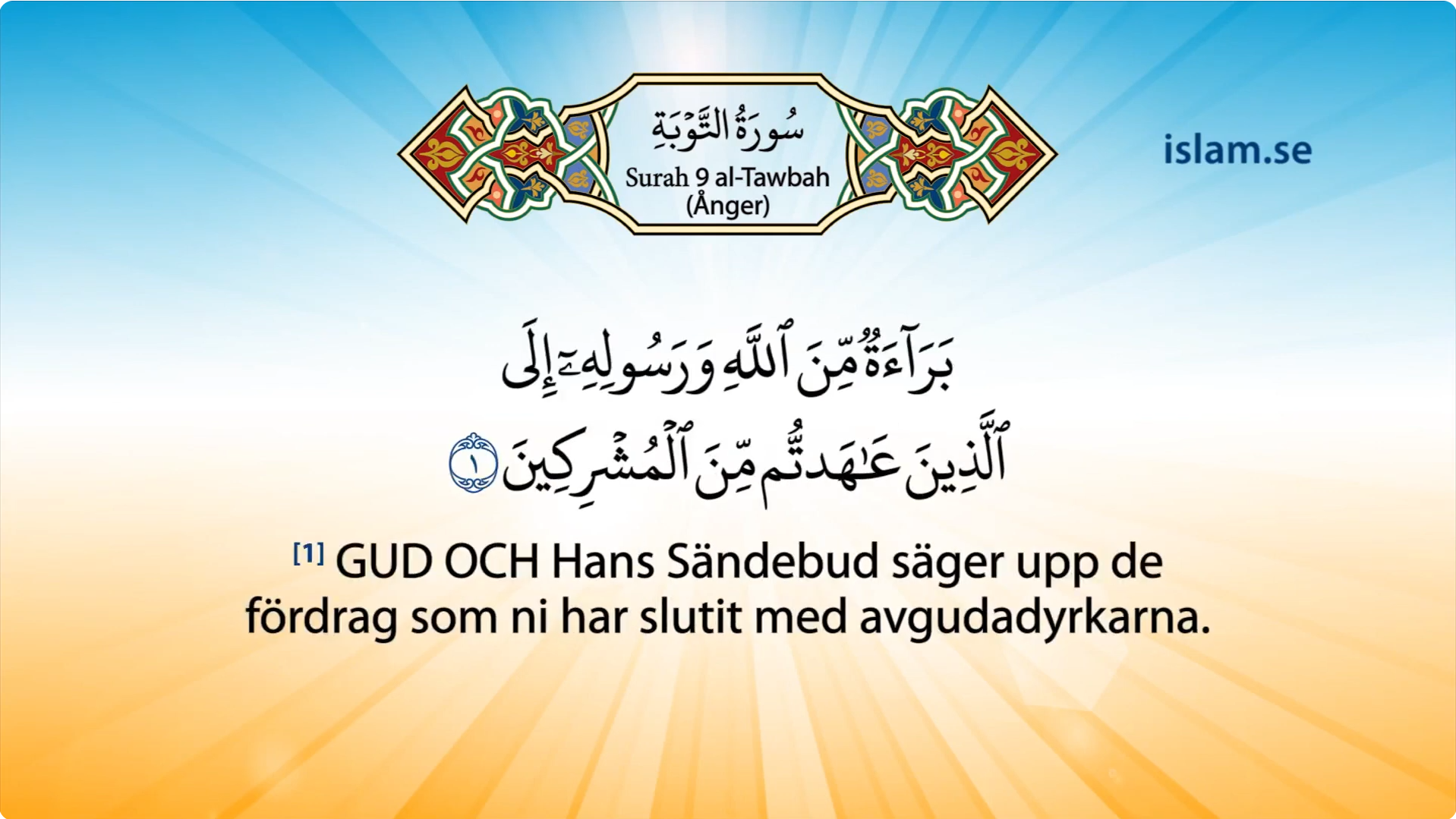 Koranen på svenska Kapitel 9 | at-Tawbah | Ånger