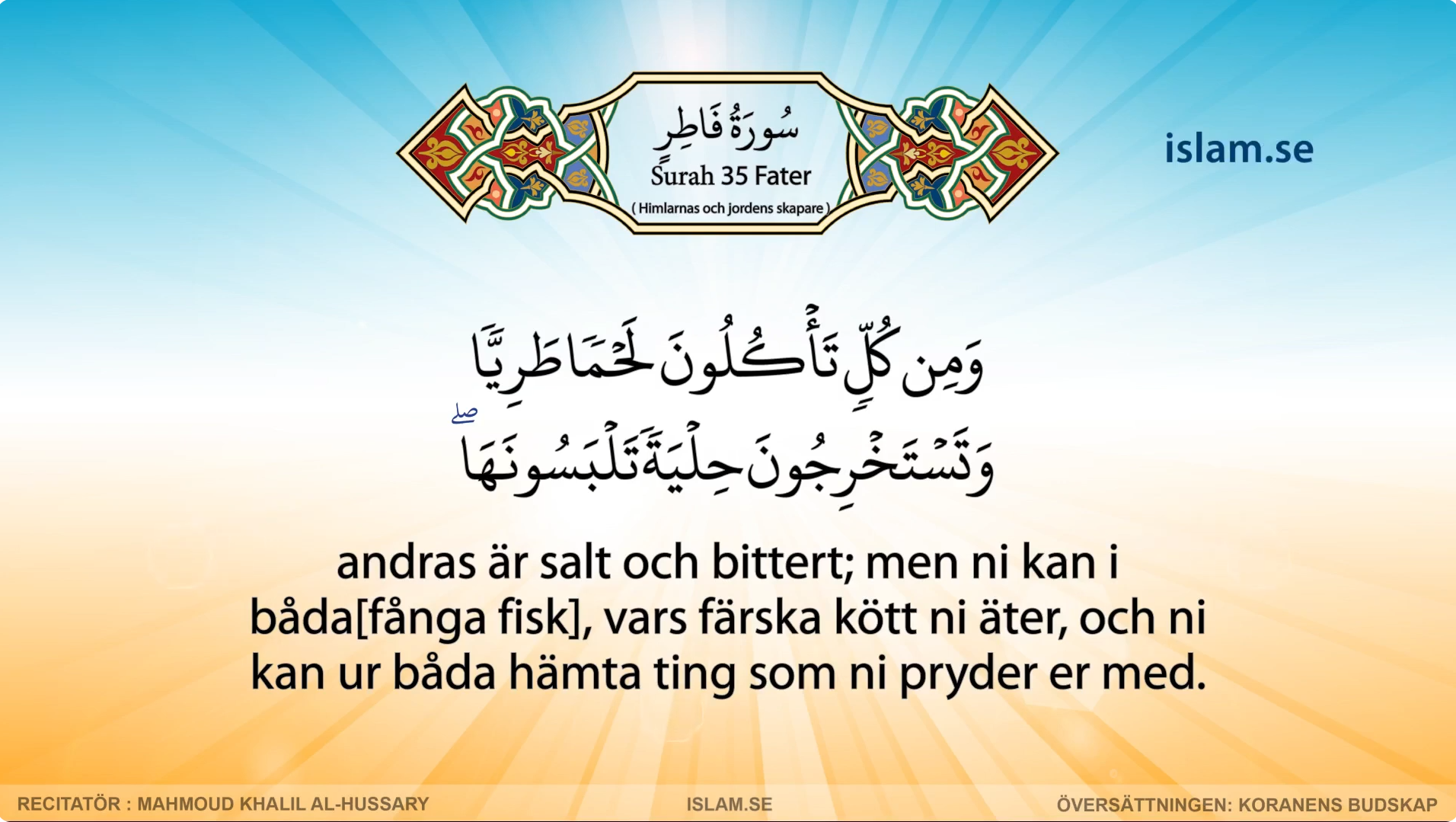 Koranen på svenska | Surah 35 | Fatir | Himlarnas och jordens skapare